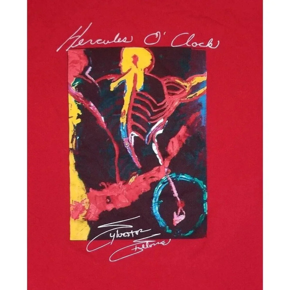 Planet Hollywood Celebrity Edition 1991 Sylvester Stallone Red T-Shirt Men's L - Picture 8 of 9